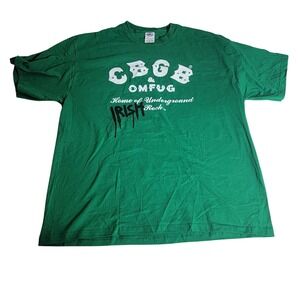 CBGB OMFUG Irish Underground Rock Graphic T-Shirt Green Mens XL Delta Magnum
